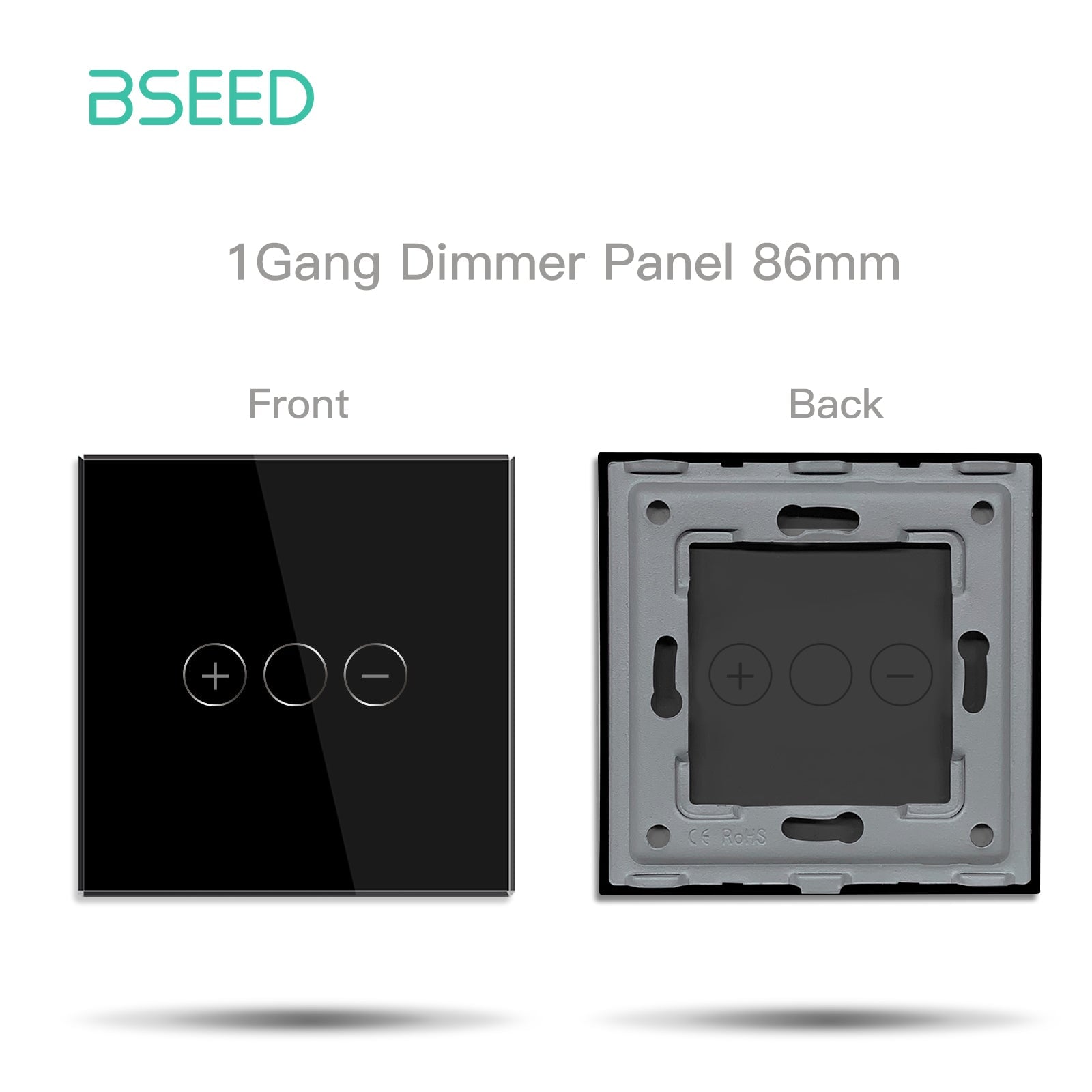 Bseed Dimmer Switch Panel Insert Part and Function Key Wall Plates & Covers Bseedswitch 86mm Touch Dimmer Panel Black 