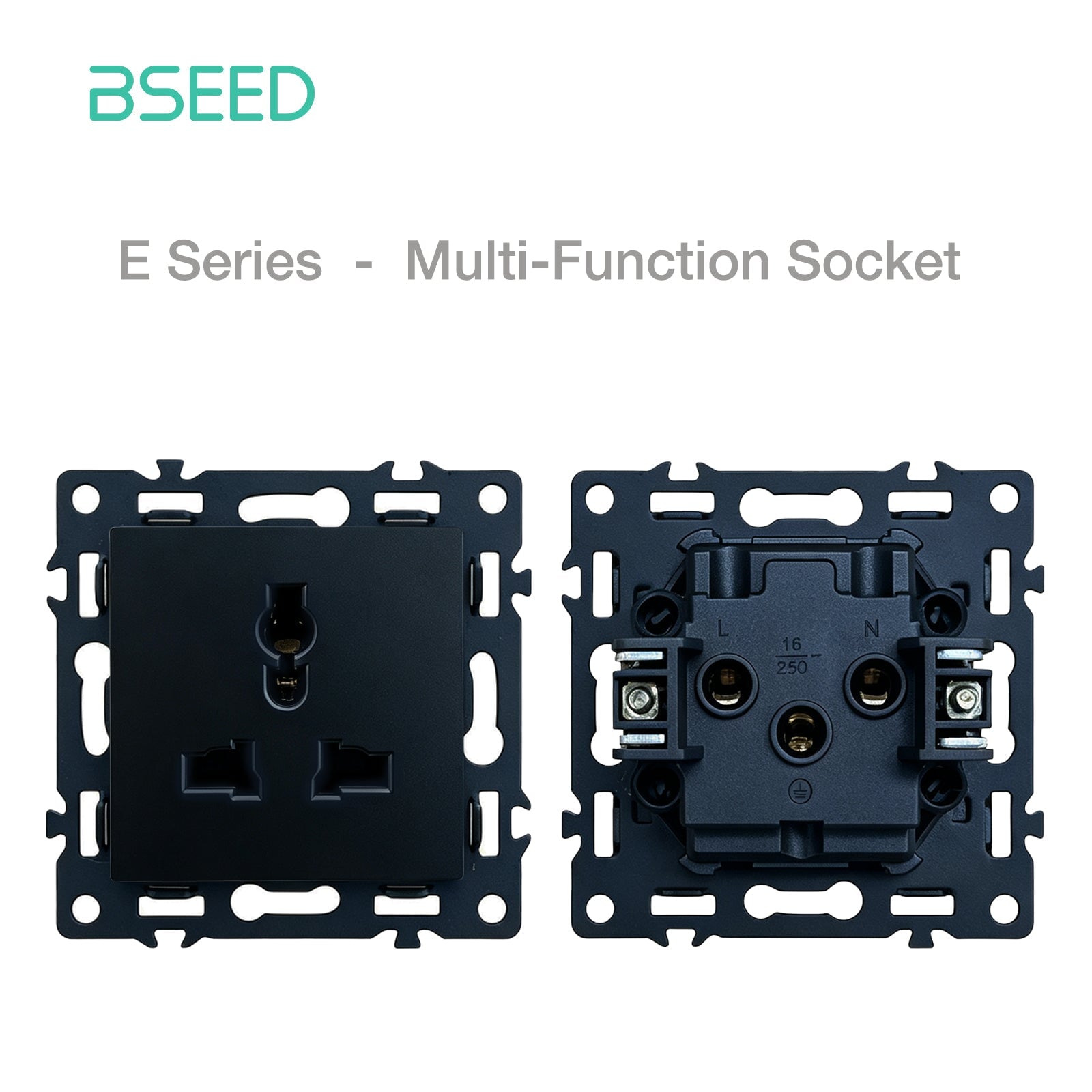 BSEED DIY Part Customized Free Combinations Mechanical Switch Socket Insert Black Color Crystal Glass Panel Light Switches Bseedswitch MF Socket 