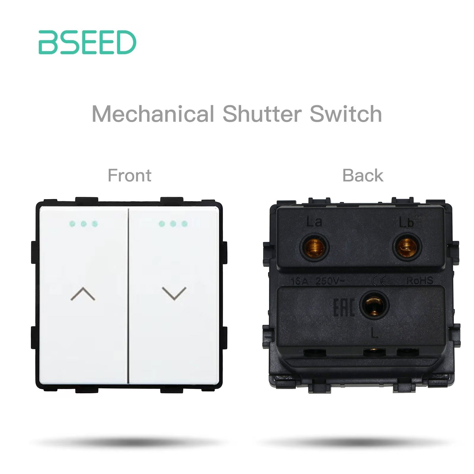 Bseed Switch Socket Insert Wall Plug Function Parts DIY Free Combination Crystal Glass Frames White Color Power Outlets & Sockets Bseedswitch auto-rebound mechanical curtain switch Insert 