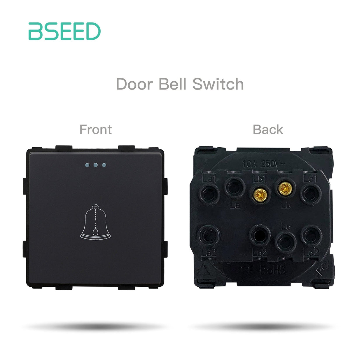 Bseed Electric Switch Socket Insert Wall Plug Function Parts DIY Free Combination Black Color Power Outlets & Sockets Bseedswitch Mechanical Doorbell Switch Insert 