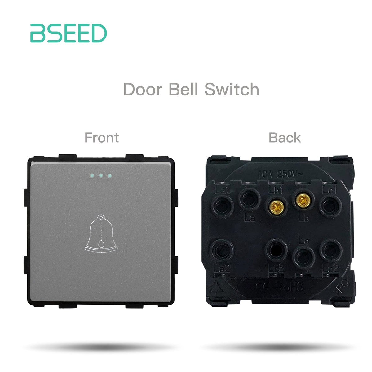 Bseed Electric Switch Socket Insert Wall Plug Function Parts DIY Free Combination Grey Color socket Bseedswitch Mechanical Doorbell Switch Insert 