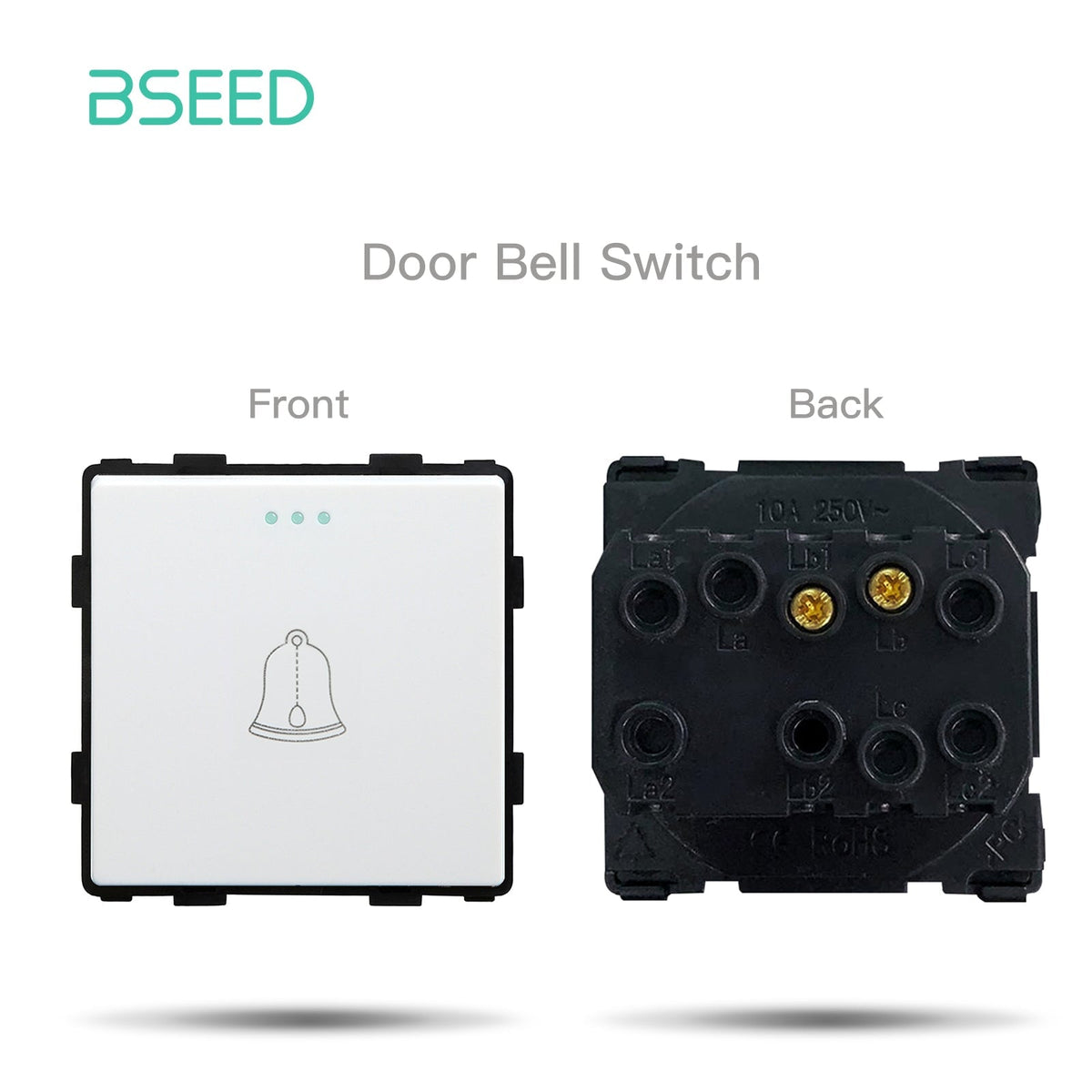 Bseed Switch Socket Insert Wall Plug Function Parts DIY Free Combination Crystal Glass Frames White Color Power Outlets & Sockets Bseedswitch mechanical Doorbell switch Insert 