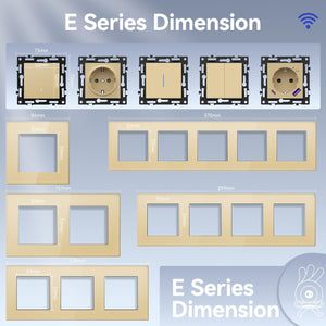 Click Series DIY Part Customized Free Combinations Smart Wifi Switch Socket Insert Gold Color Crystal Glass Panel Light Switches Bseedswitch 
