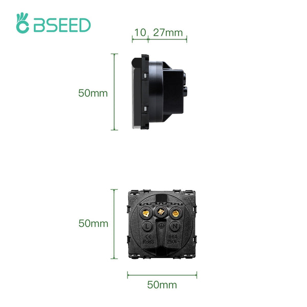 BSEED EU standard Function Key Cover Socket DIY Parts Power Outlets & Sockets Bseedswitch 