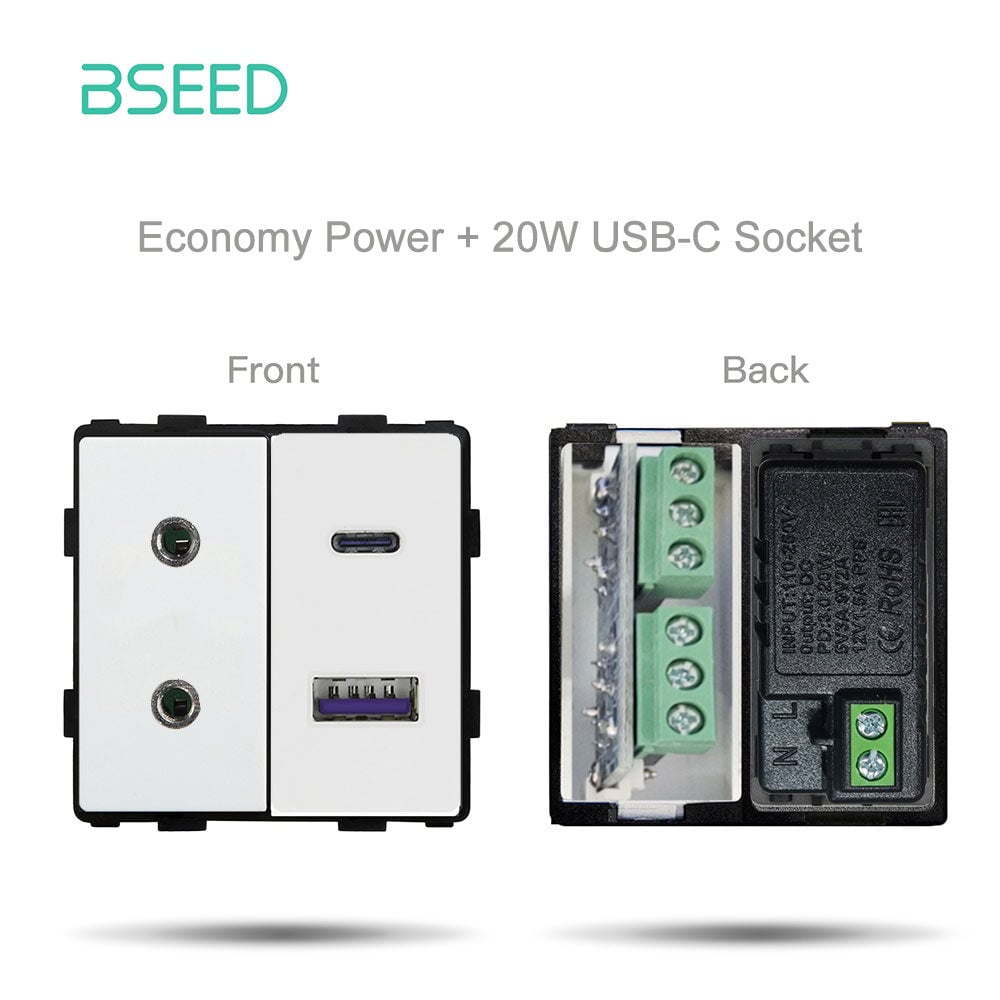 Bseed EU UK Russia Standard Plastic Socket Button Switch Function Key DIY Home Improvement Wall Plates & Covers Bseedswitch 