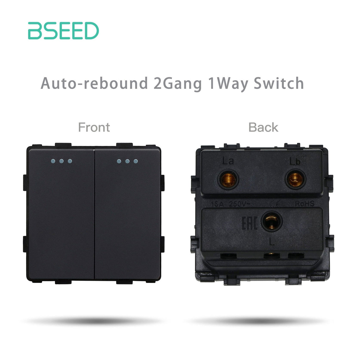 Bseed Crystal Glass Frame Smart Switch Socket Frame Wall Eclectic power socket Wall Plug Function Parts DIY Free Combination Black Color Power Outlets & Sockets Bseedswitch Automatic rebound 2Gang 1Way Switch 