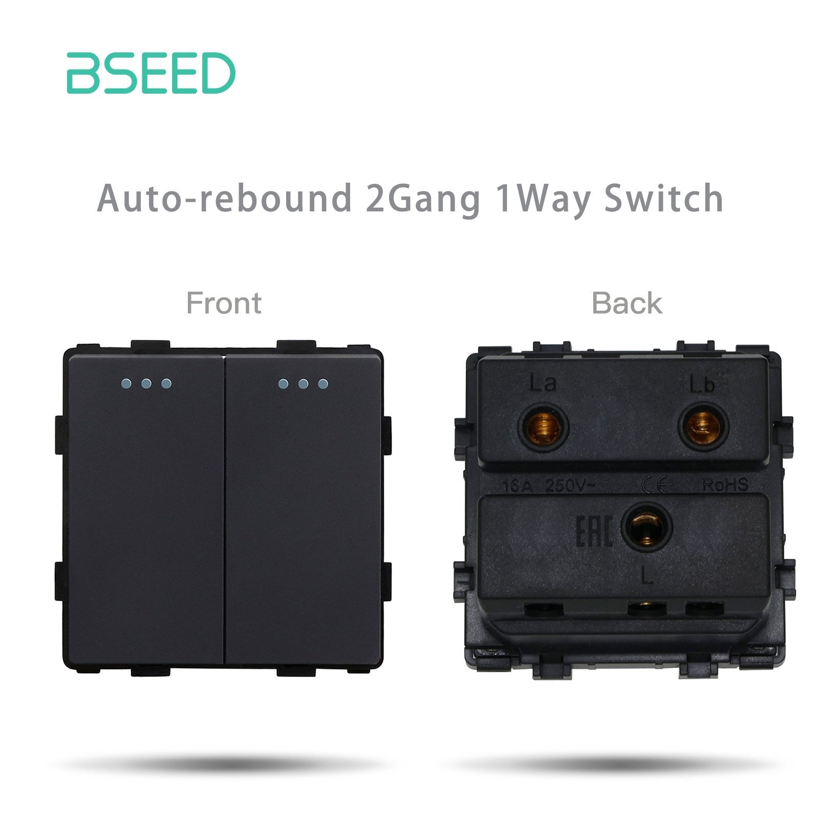 Bseed Crystal Glass Frame Smart Switch Socket Frame Wall Eclectic power socket Wall Plug Function Parts DIY Free Combination Black Color Power Outlets & Sockets Bseedswitch Automatic rebound 2Gang 1Way Switch 
