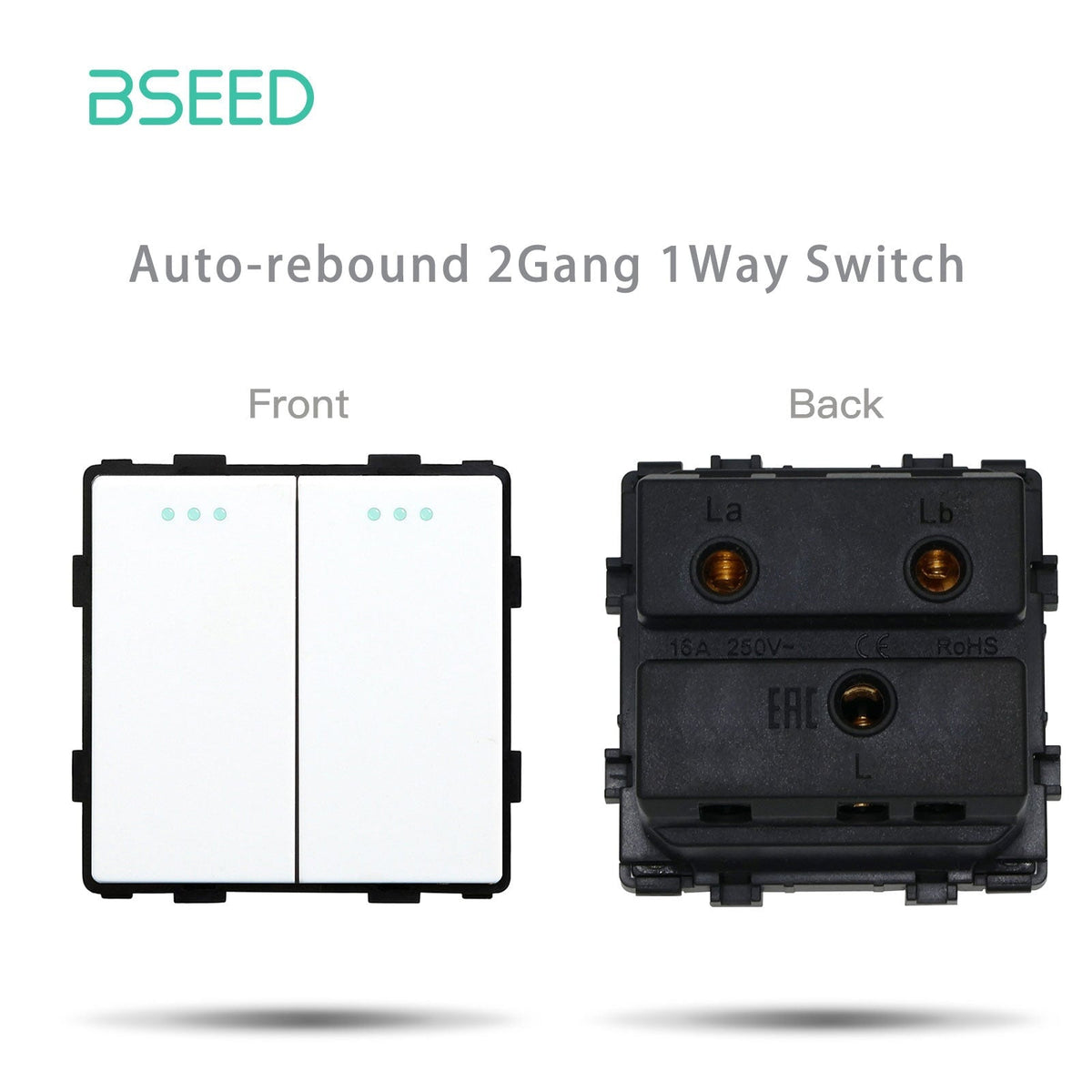 Bseed Crystal Glass Frames Switch Socket Frame Wall Plug Function Parts DIY Free Combination White Color Power Outlets & Sockets Bseedswitch auto-rebound mechanical switch 2gang 1way 