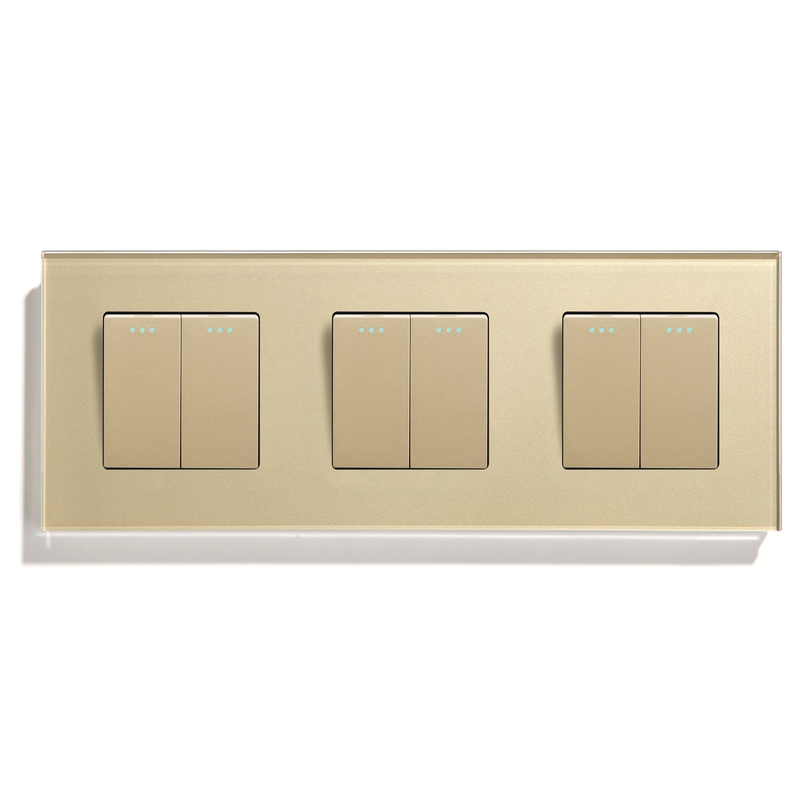 Bseed 2Way Button Light Switch Mechanical Switches Crossbar Switch 228mm Light Switches Bseedswitch Gold 2Gang+2Gang+2Gang 