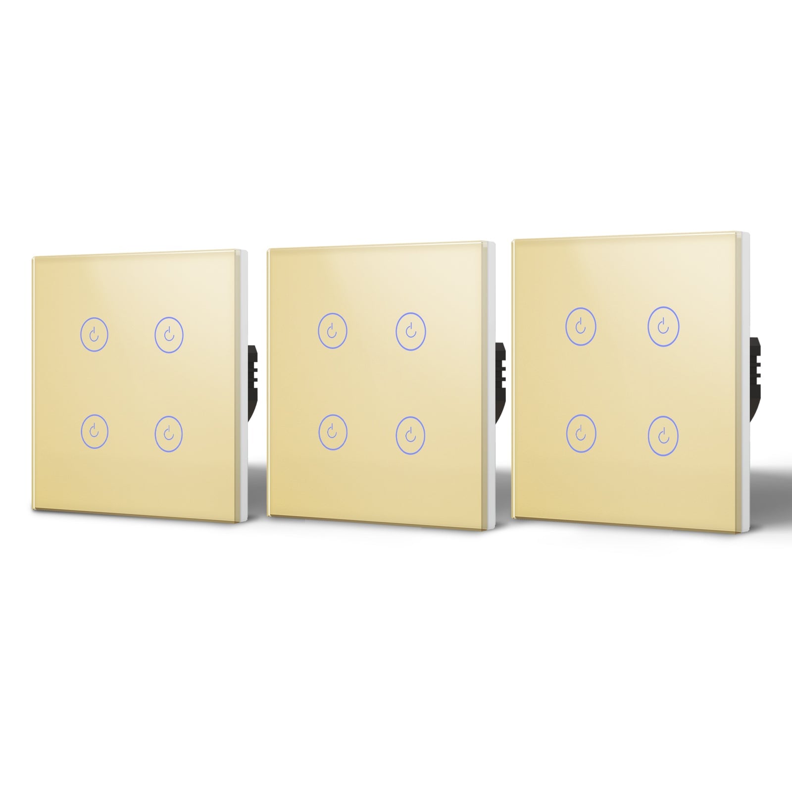Bseed Smart Wifi Light Switch Wall Switch (With Neutral) Light Switches Bseedswitch Gold 3Pcs/Pack 4 Gang