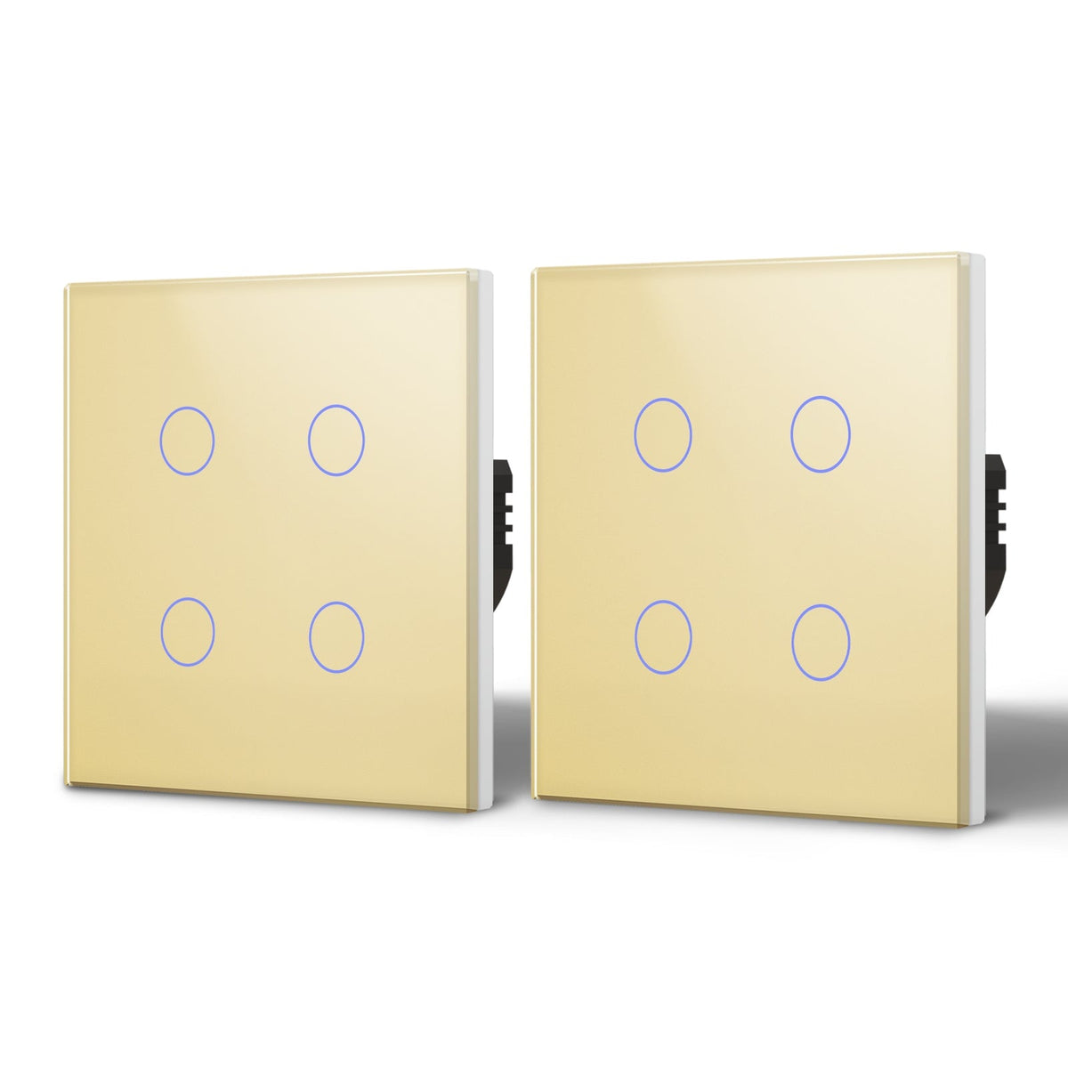 Bseed Smart Wifi Light Switch Wall Switch (With Neutral) Light Switches Bseedswitch Gold 2Pcs/Pack 4 Gang