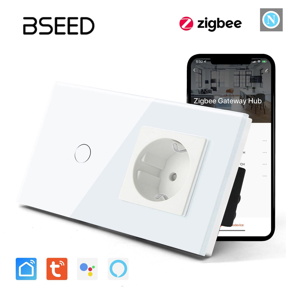 Bseed Zigbee 1/2/3 Gang Switch With Normal Socket Light Switches Bseedswitch 