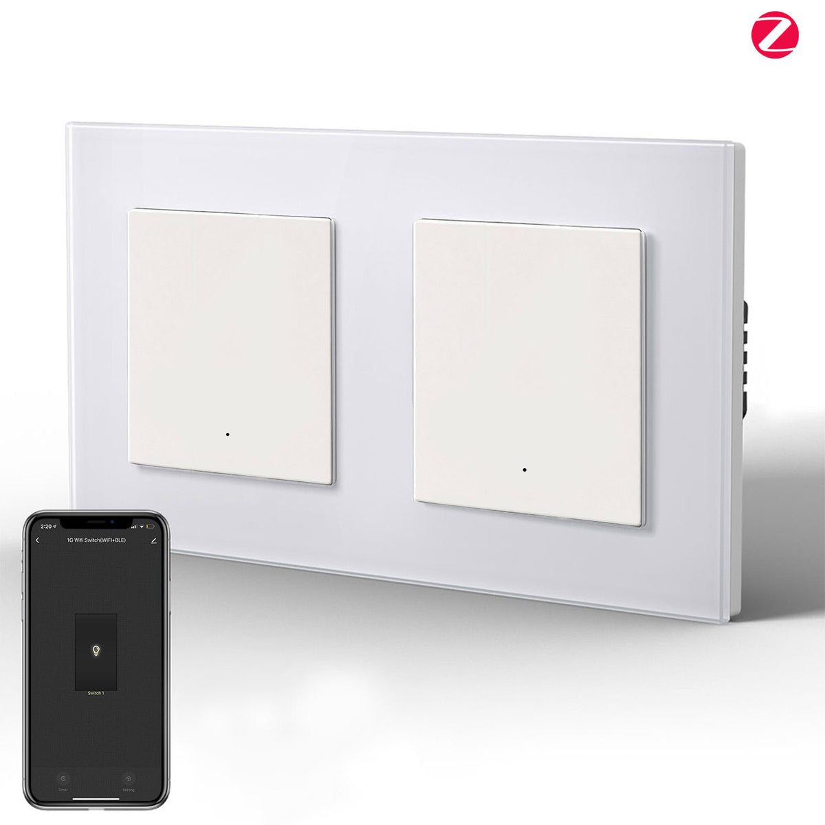 BSEED Double Smart Zigbee Light Switch (With Neutral) Hub required Switch work with tuya Alexa