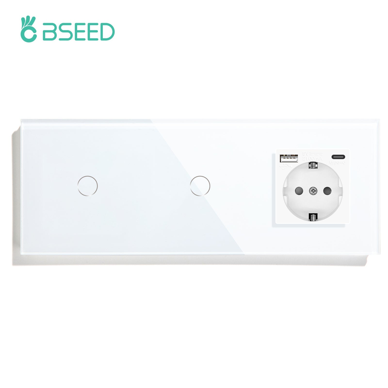 Bseed 1/2/3Gang Touch-Schalter 1-Wege-Lichtschalter mit EU-Wand