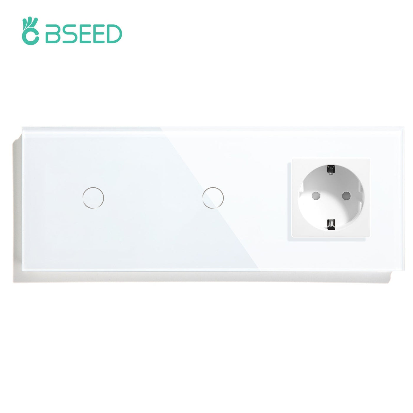 BSEED Double Touch 1/2/3 Gang 1/2/3 Way Light Switch With EU Socket
