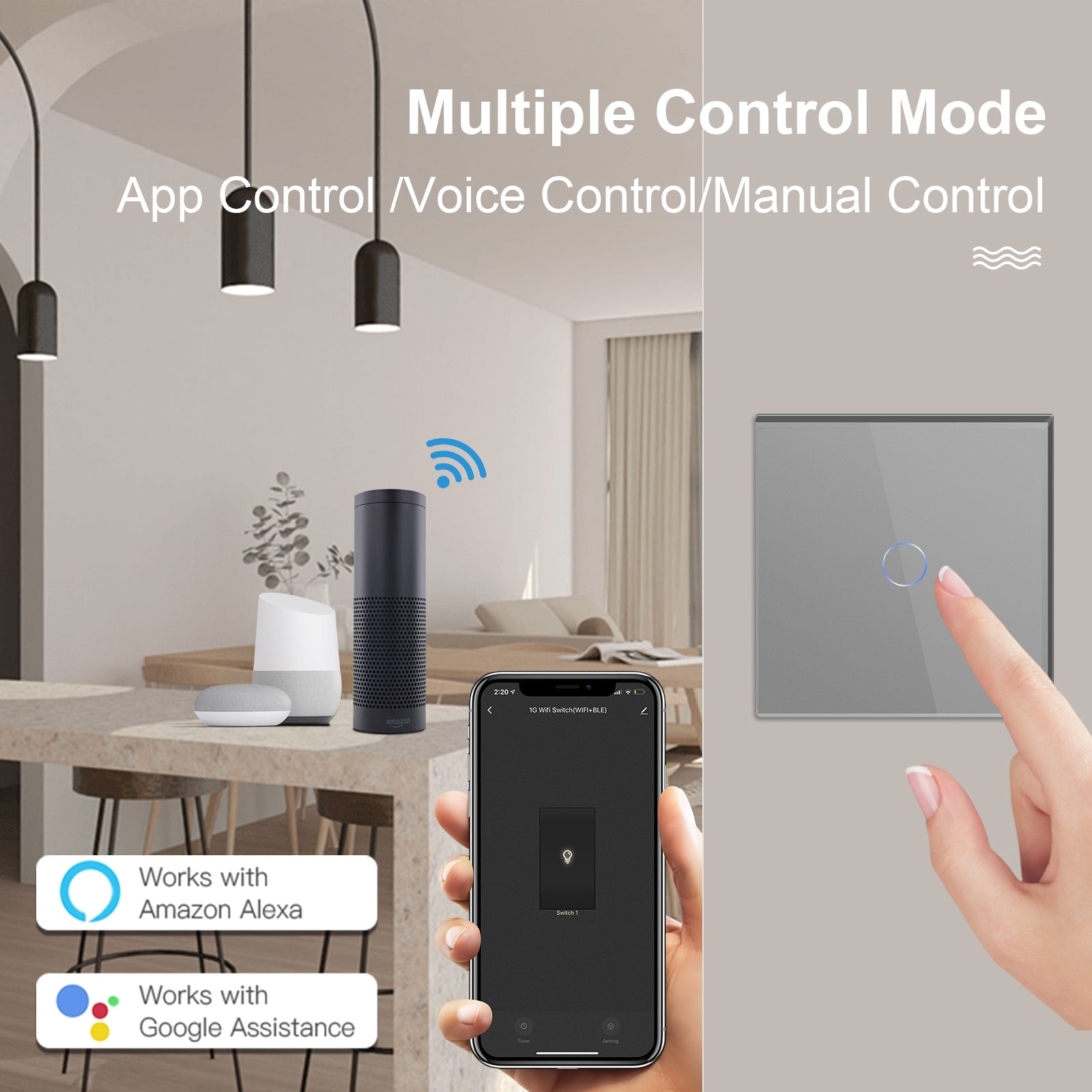 light switch inteligente Bseed Matter Wifi, interruptor de parede elétrico, interruptores de luz, Bseedswitch 