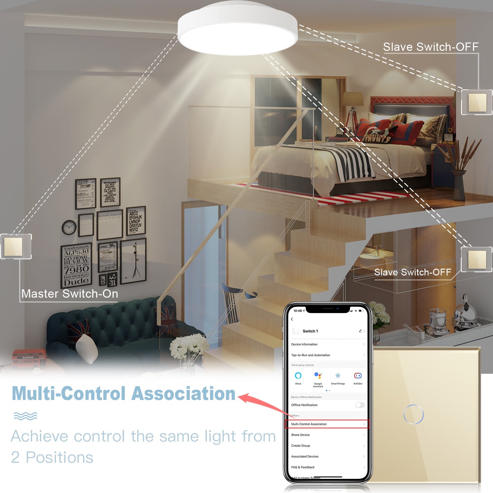 light switch inteligente Bseed Matter Wifi, interruptor de parede elétrico, interruptores de luz, Bseedswitch 