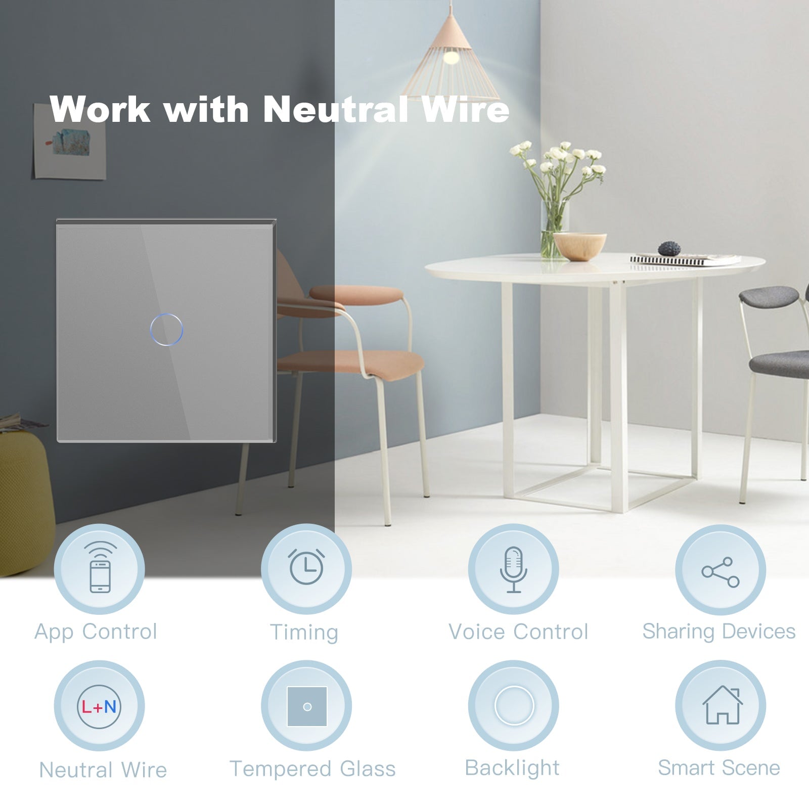 light switch inteligente Bseed Matter Wifi, interruptor de parede elétrico, interruptores de luz, Bseedswitch 