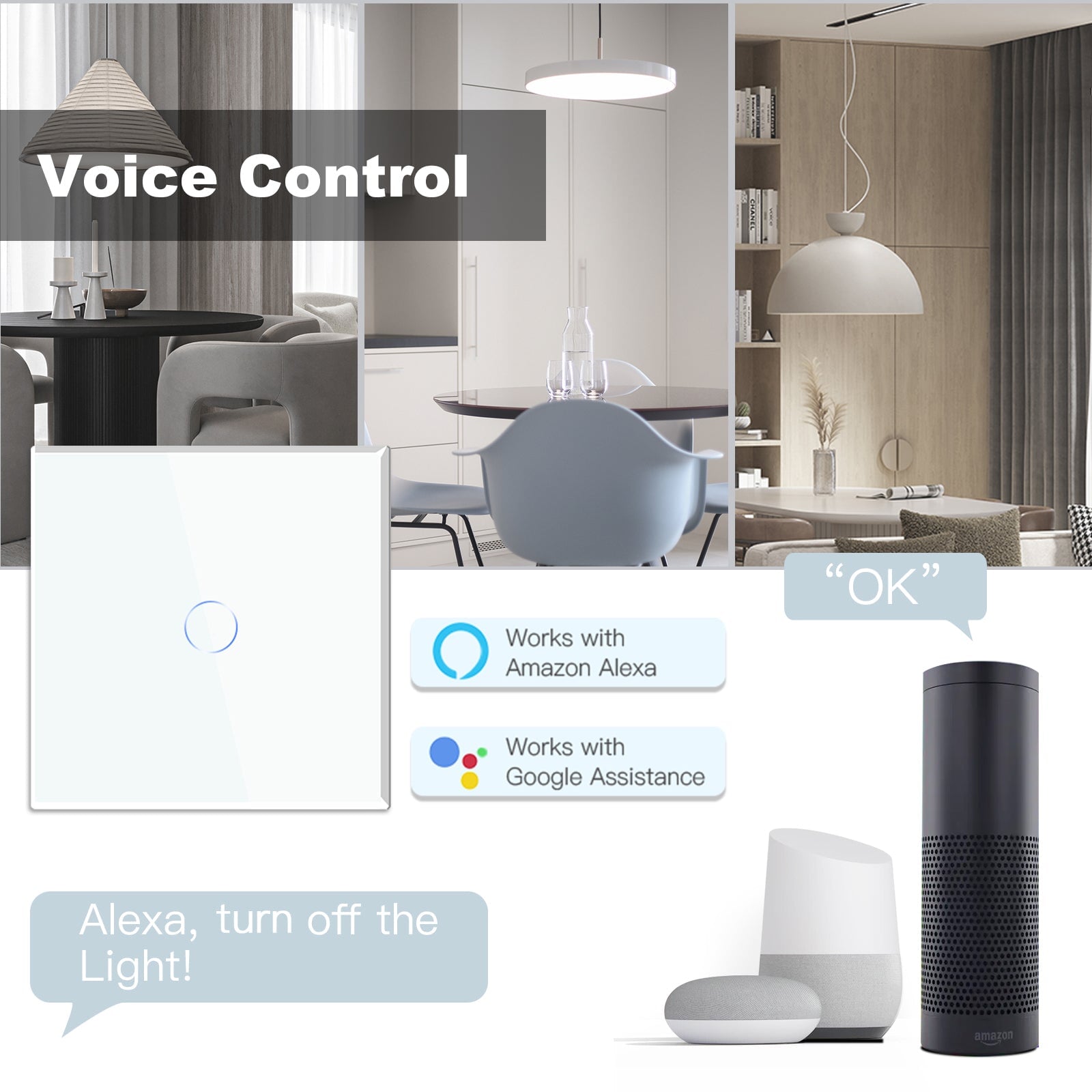 light switch inteligente Bseed Matter Wifi, interruptor de parede elétrico, interruptores de luz, Bseedswitch 