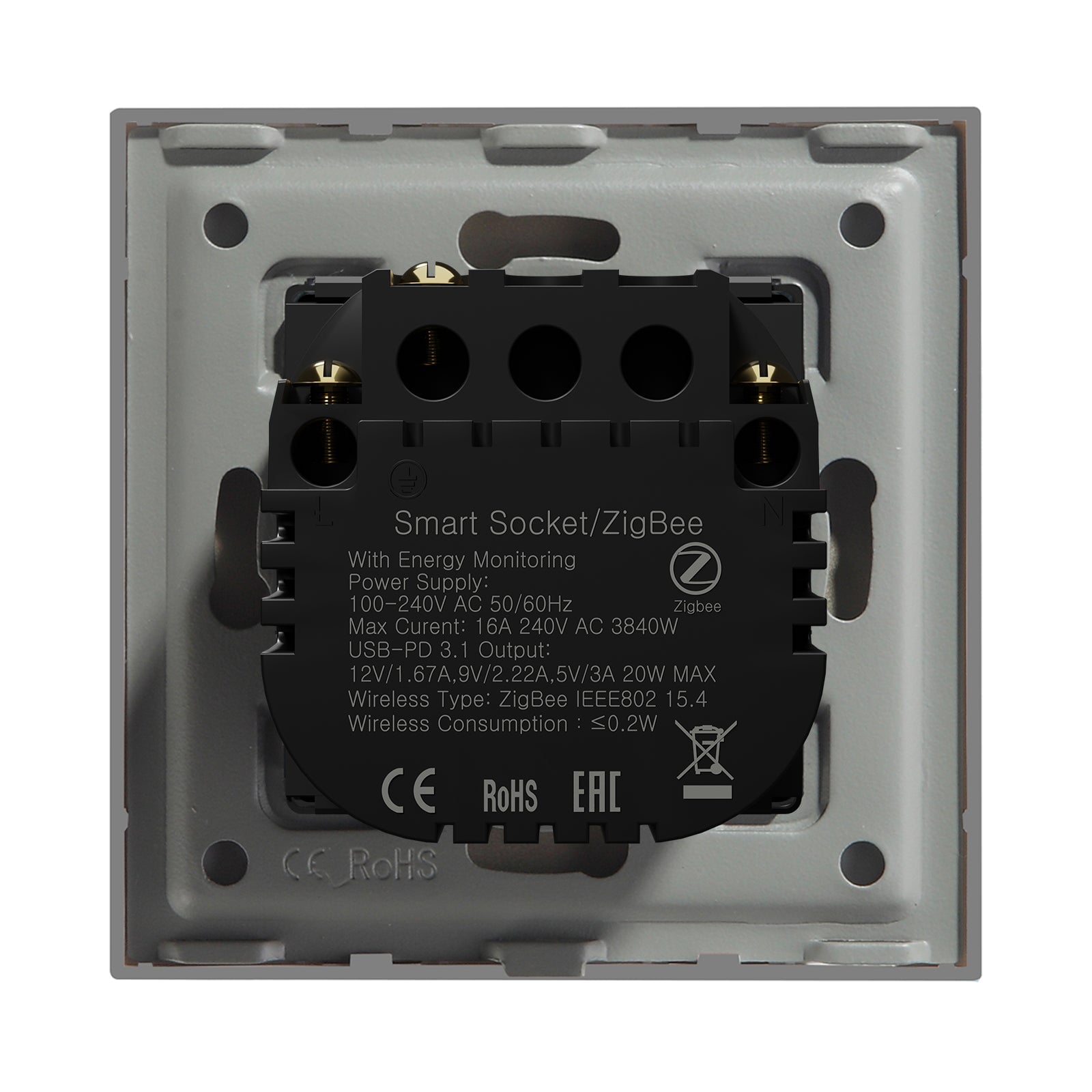 BSEED ZigBee EU Wall Sockets Type-C With USB With Energy Monitoring ...