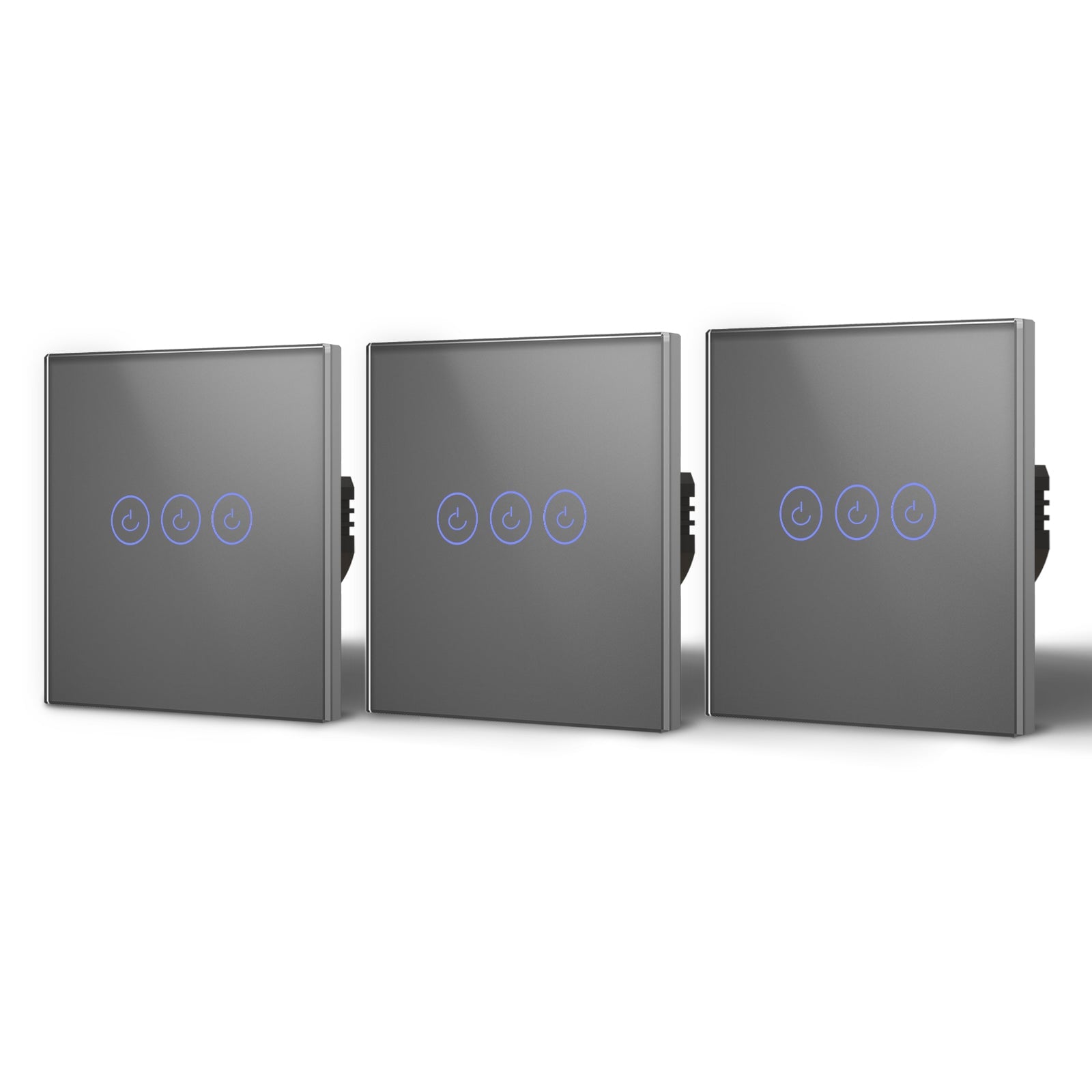 BSEED Interruttore Wi-Fi Smart Vetro Nero A 1 Modulo – Compatibile Alexa E Google Home, Controllo Vocale, 2 Vie (Neutro Obbligatorio)