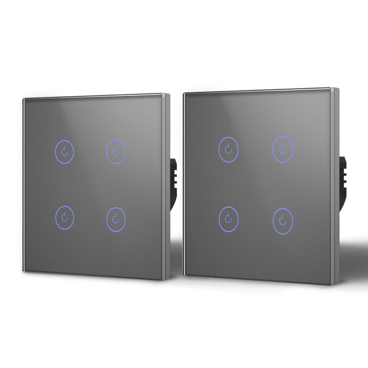 Bseed Smart Wifi Light Switch Wall Switch (With Neutral) Light Switches Bseedswitch Grey 2Pcs/Pack 4 Gang