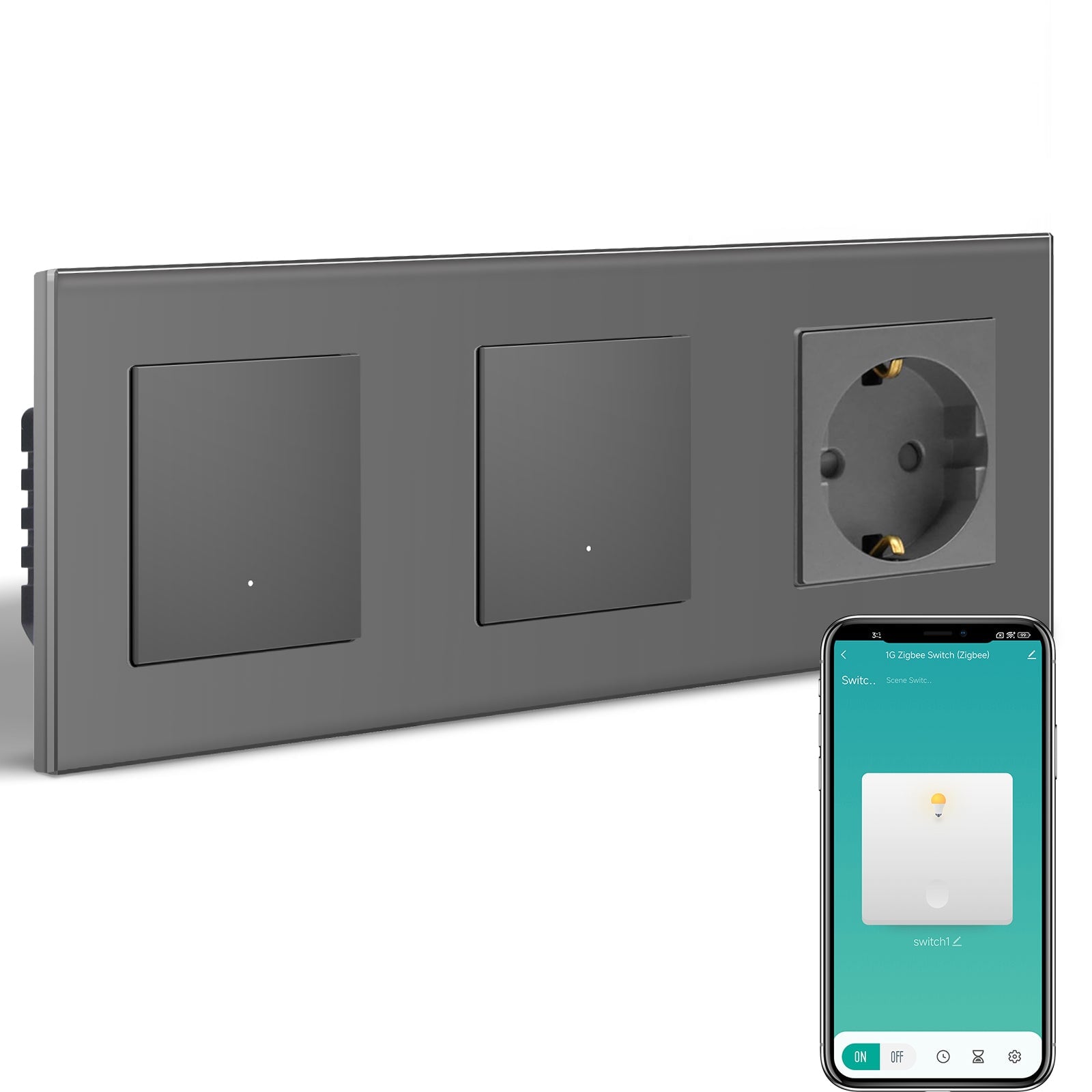 BSEED Smart Zigbee Light Switch (With Neutral) Hub required Switch socket work with tuya Alexa Light Switches Bseedswitch 