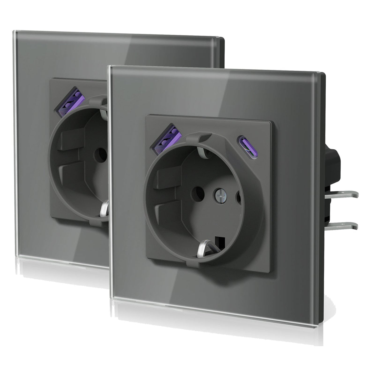 BSEED 20W EU sockets with Fast Charge Type-C USB with Claw technology Power Outlets & Sockets Bseedswitch Grey Single 2 PCS/ PACK