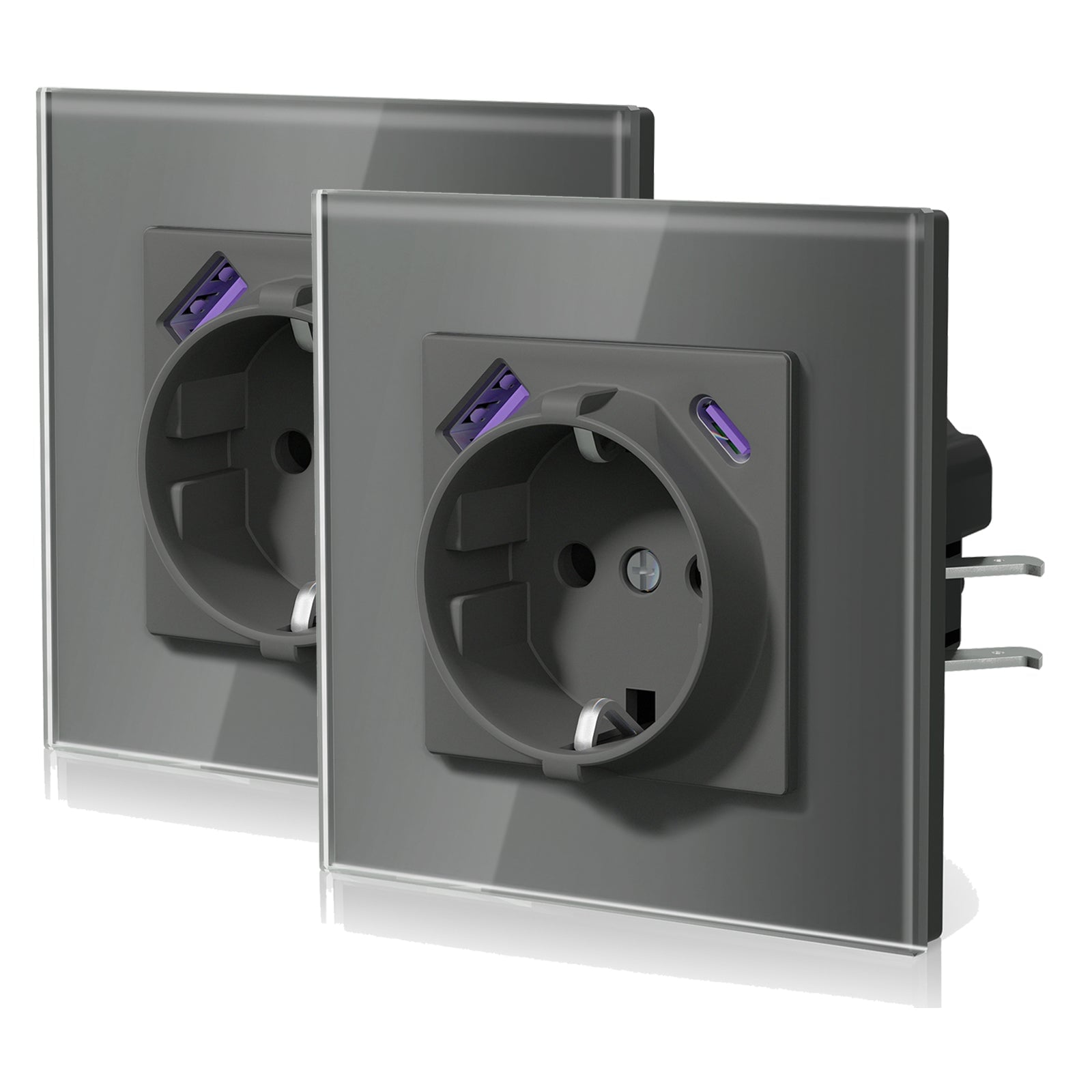 BSEED 20W EU sockets with Fast Charge Type-C USB with Claw technology Power Outlets & Sockets Bseedswitch Grey Single 2 PCS/ PACK