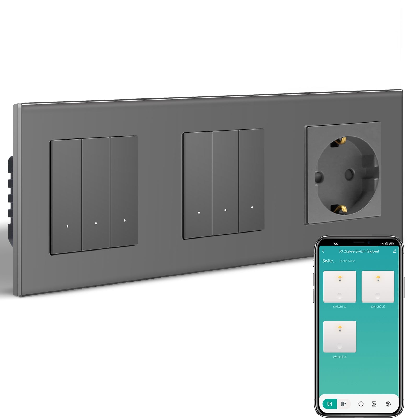 BSEED Smart Zigbee Light Switch (With Neutral) Hub required Switch socket work with tuya Alexa Light Switches Bseedswitch 