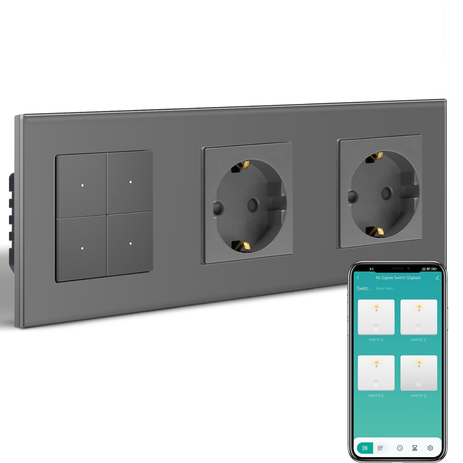BSEED Smart Zigbee Light Switch (With Neutral) Hub required Switch socket work with tuya Alexa Light Switches Bseedswitch 