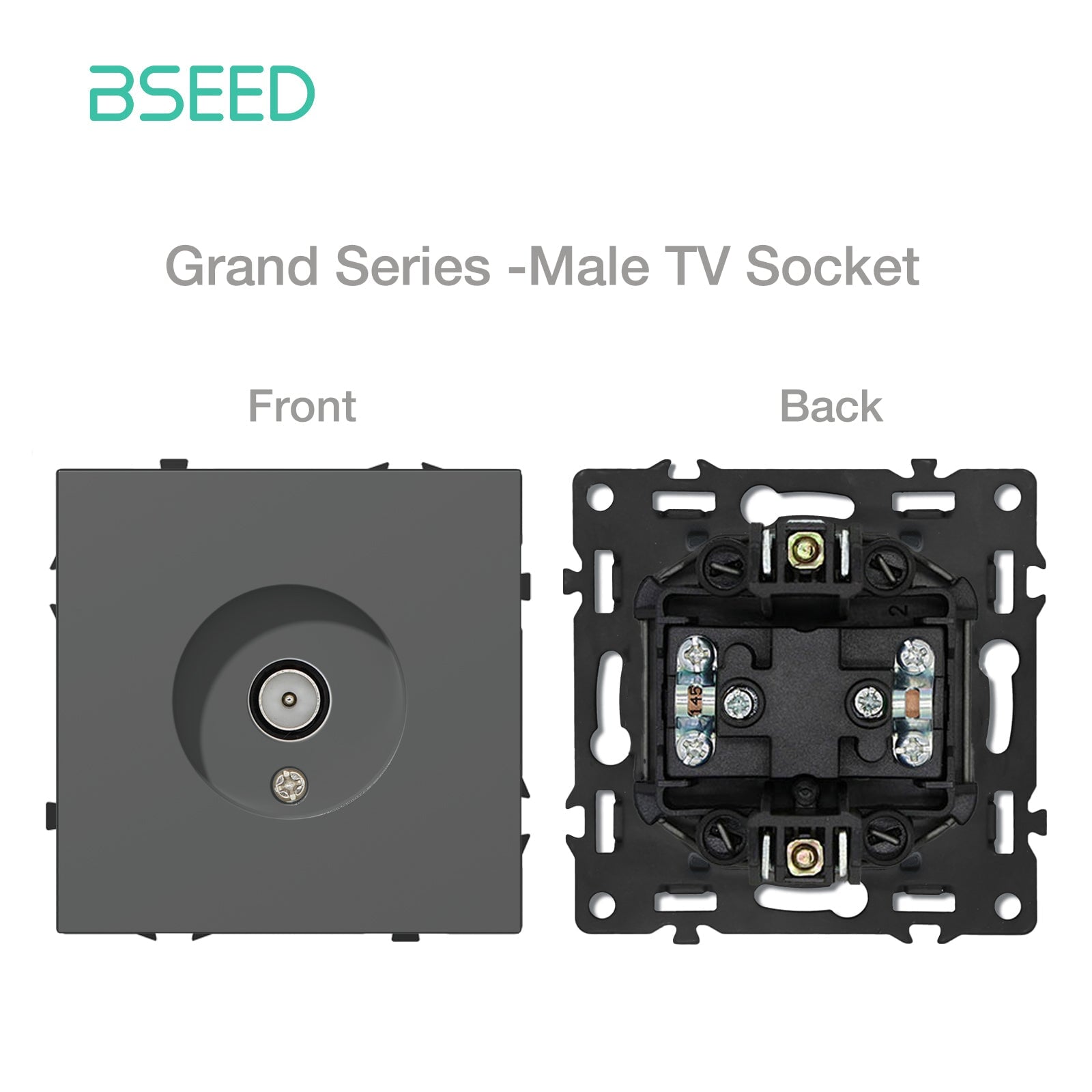 Grand Series DIY Part Customized free combinations Plastic Panels Grey Color Power Outlets & Sockets Bseedswitch Male Television Socket 