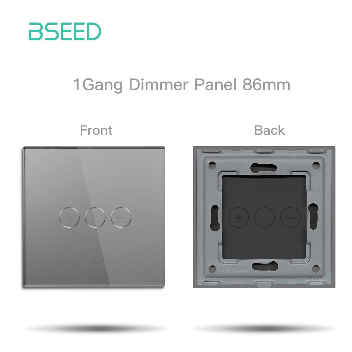 Bseed Dimmer Switch Panel Insert Part and Function Key Wall Plates & Covers Bseedswitch 86mm Touch Dimmer Panel Grey 