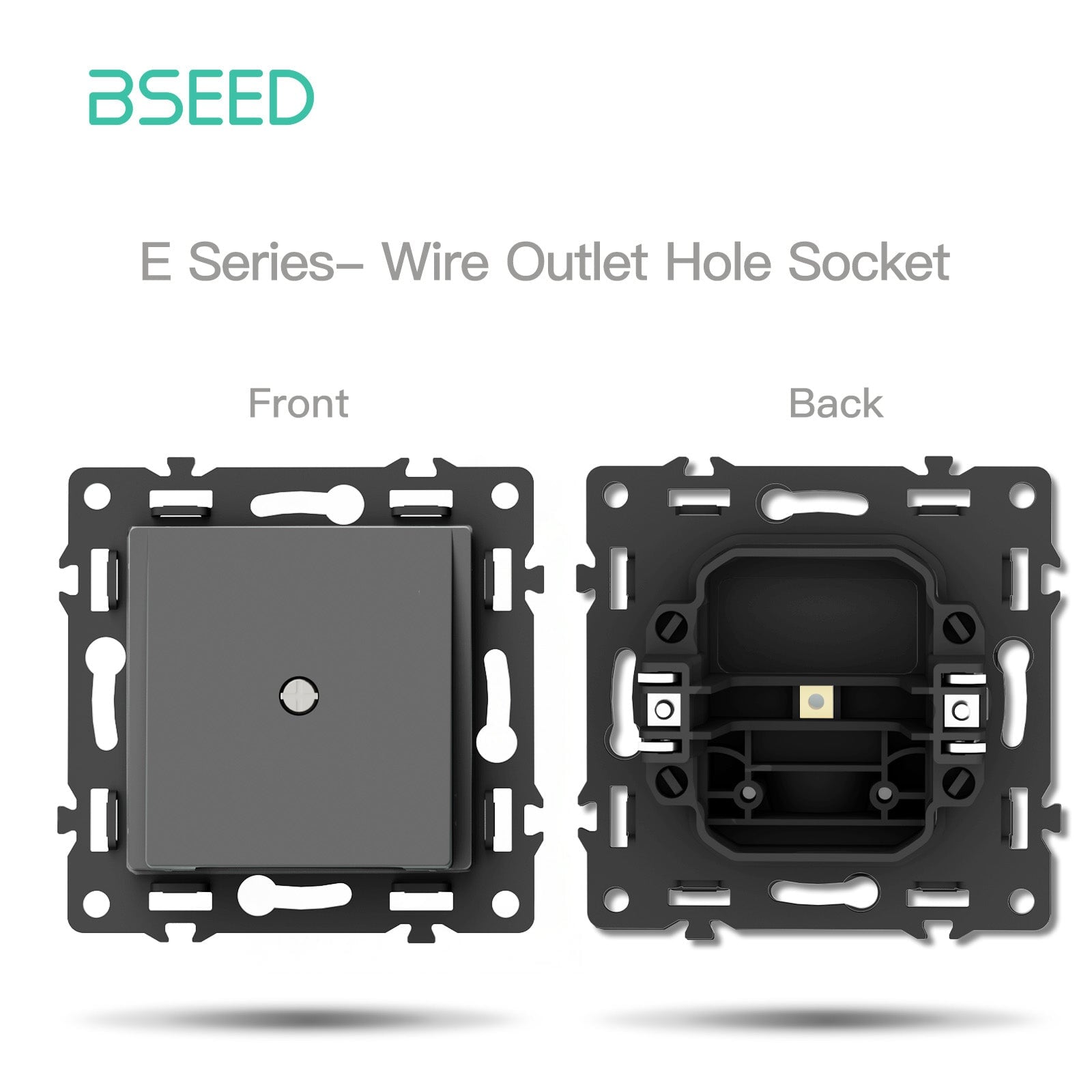 Peça DIY BSEED, combinações personalizadas, light switch mecânico, tomada de parede, painel de vidro cristal cinzento, interruptores de luz, tomada com orifício para cabos Bseedswitch. 
