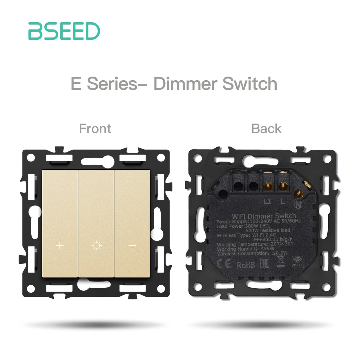 Click Series DIY Part Customized Free Combinations Smart Wifi Switch Socket Insert Gold Color Crystal Glass Panel Light Switches Bseedswitch Wifi Dimmer Switch 