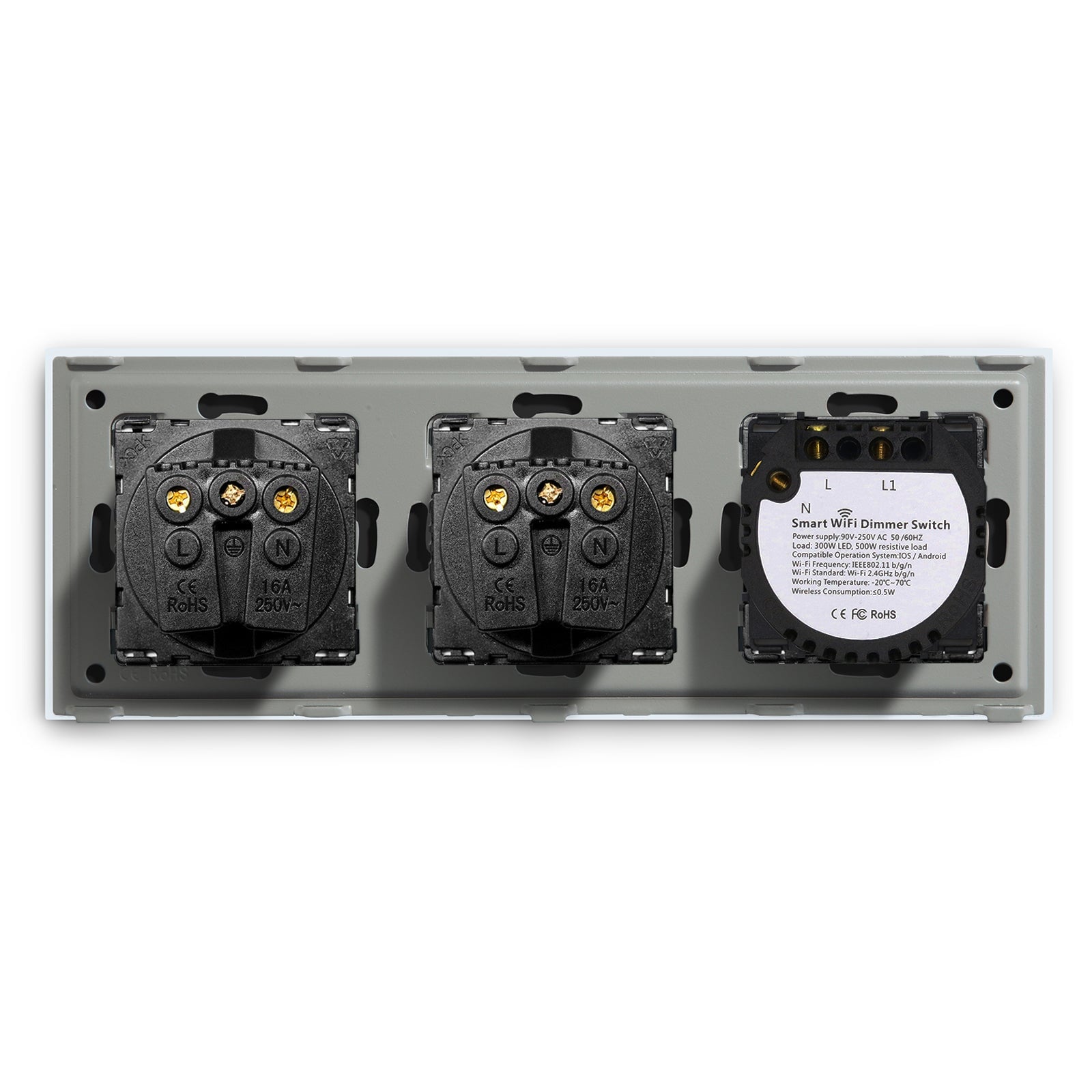 BSEED Smart WiFi Dimmer Light Switch With Normal EU Socket Double Light Switch with Socket Light Switches Bseedswitch 