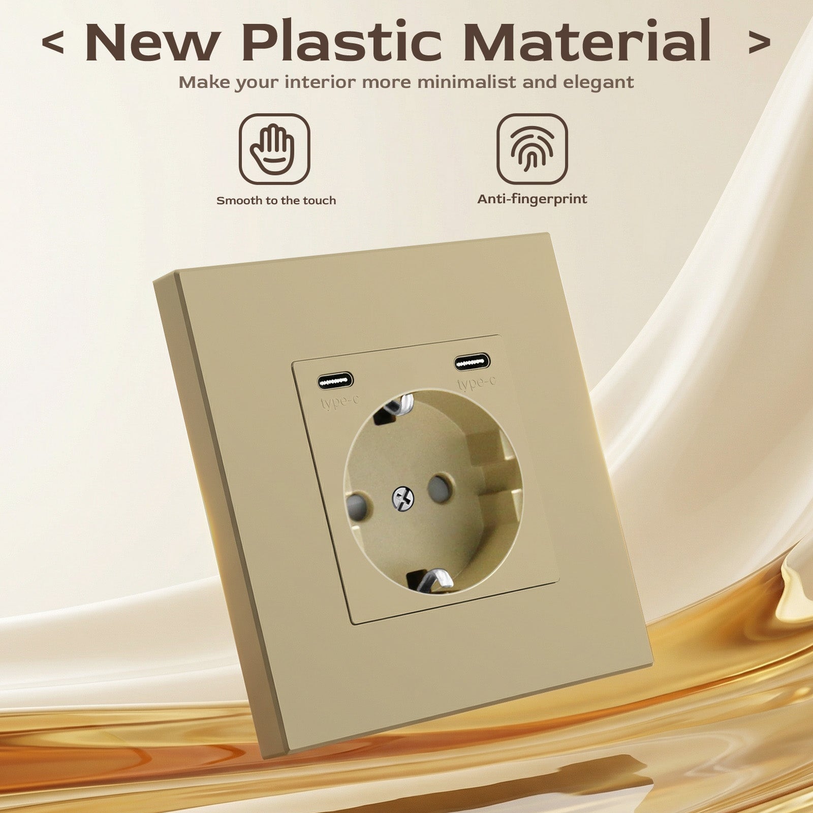 BSEED EU sockets with 20W Double Type-C Interface Outlet Wall Socket Plastic Panel Power Outlets & Sockets Bseedswitch 