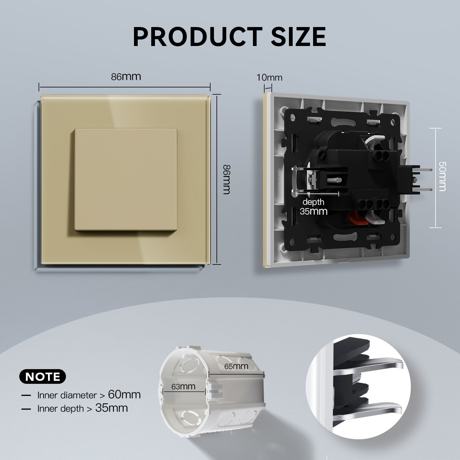 Bseed Echo Series Light Switch Glass Panel With Clamping technology Toggle Switch Light Switches Bseedswitch 