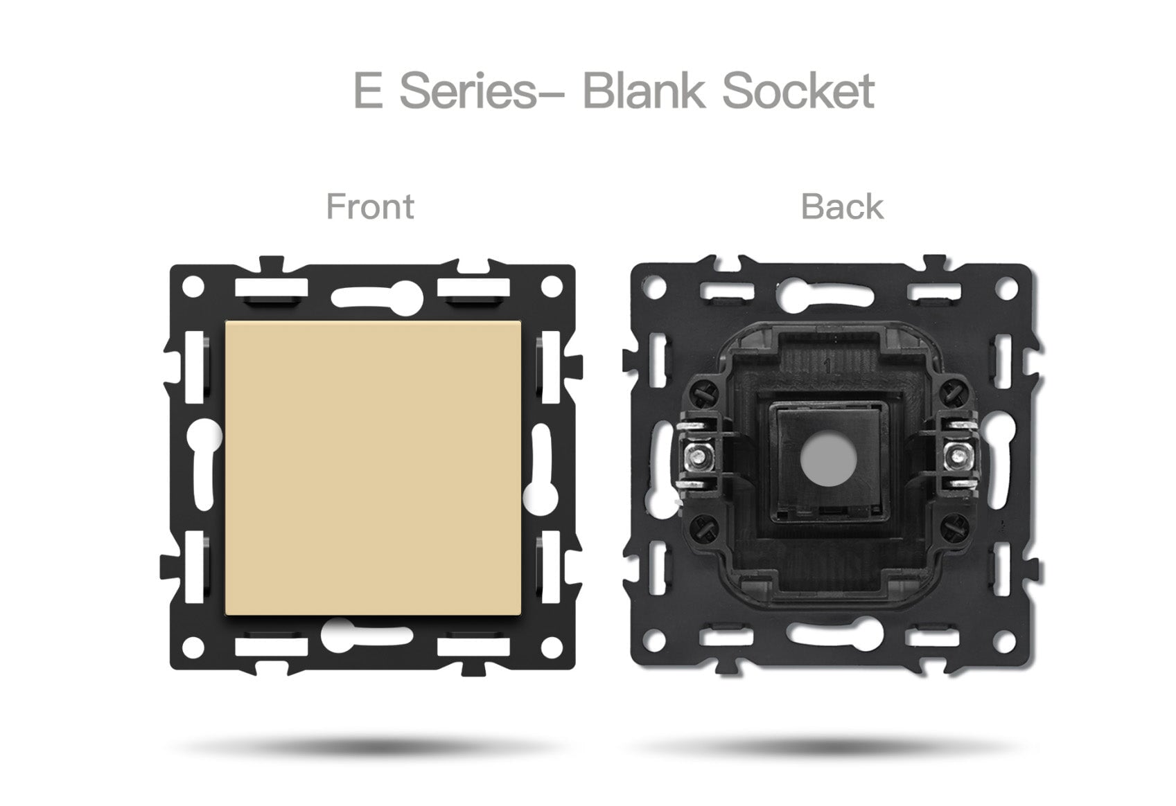 BSEED DIY Part Customized Free Combinations Mechanical Light Switch Wall Socket Insert Gold Color Crystal Glass Panel Light Switches Bseedswitch Blank Socket 