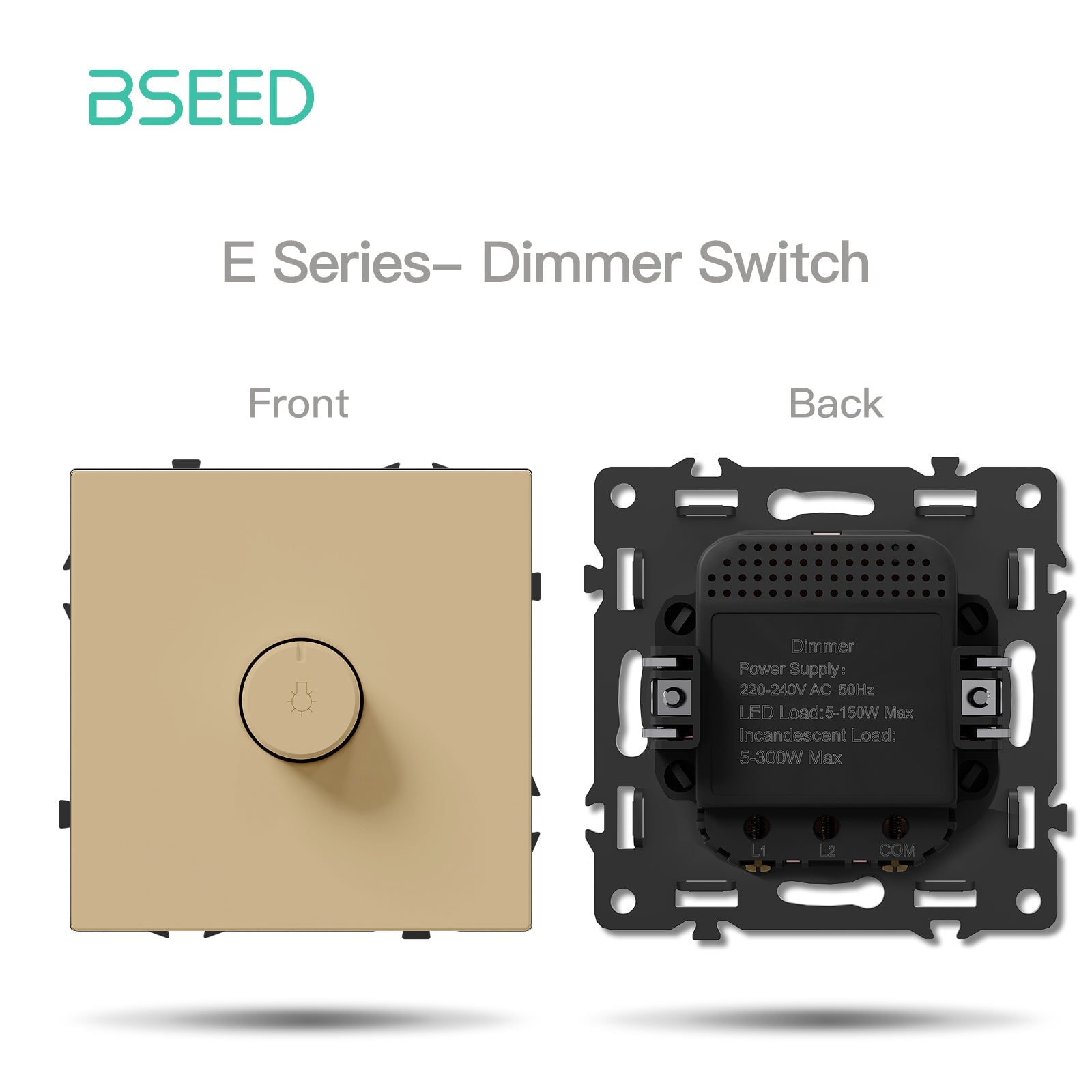 Grand Series DIY Part Customized free combinations Plastic Panels Gold Color Power Outlets & Sockets Bseedswitch Dimmer Switch 500W 