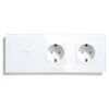 Bseed 1/2/3 Gang 1/2/3 Way Switch with Trible Socket Work Wall Plates & Covers Bseedswitch White 1 Gang 1way