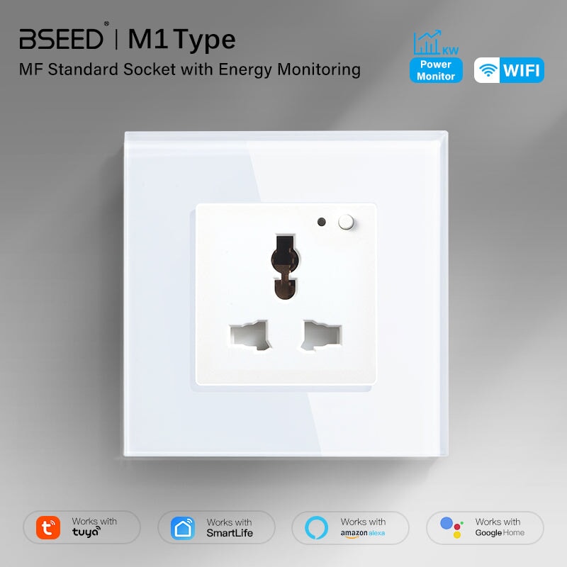 BSEED Smart WiFi Multi-Function Wall Sockets with Energy monitoring ...