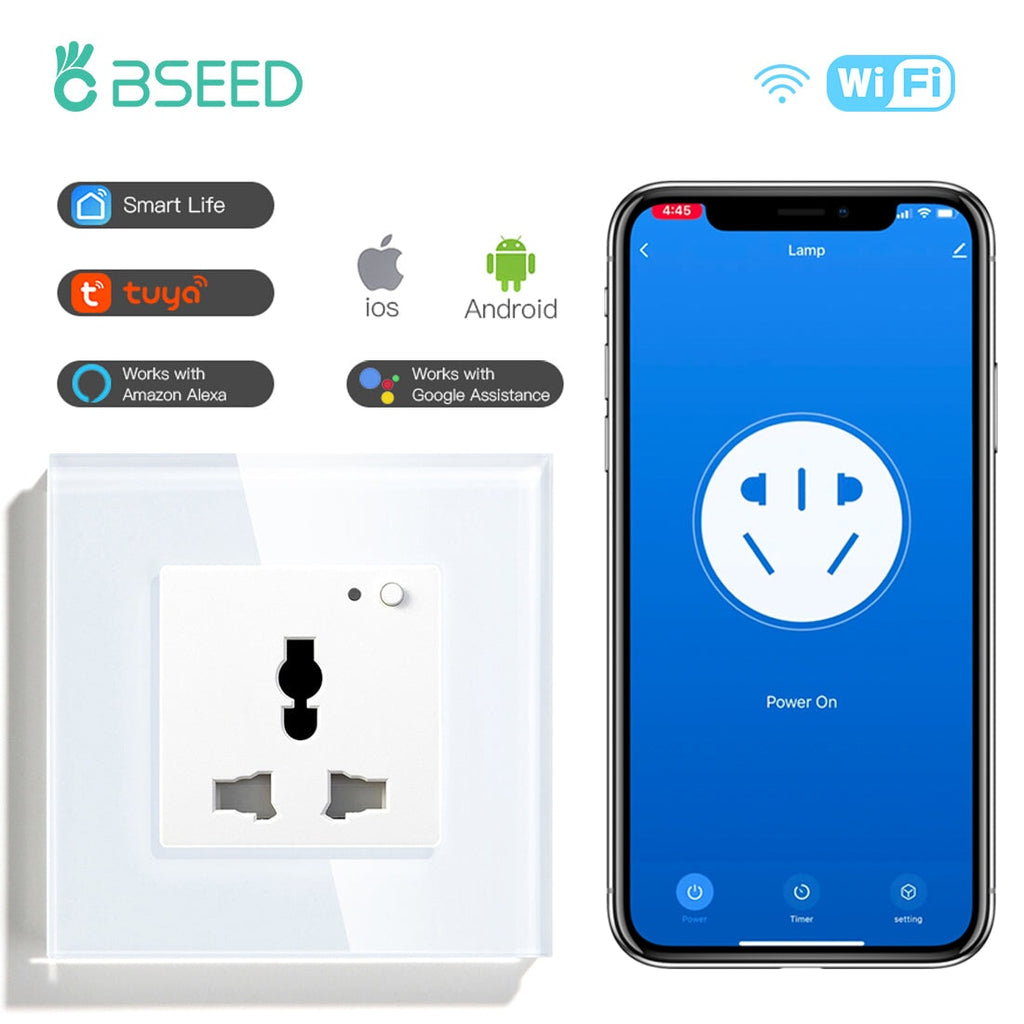 BSEED Smart WiFi Multi-Function Wall Sockets Bseedswitch White Signle 