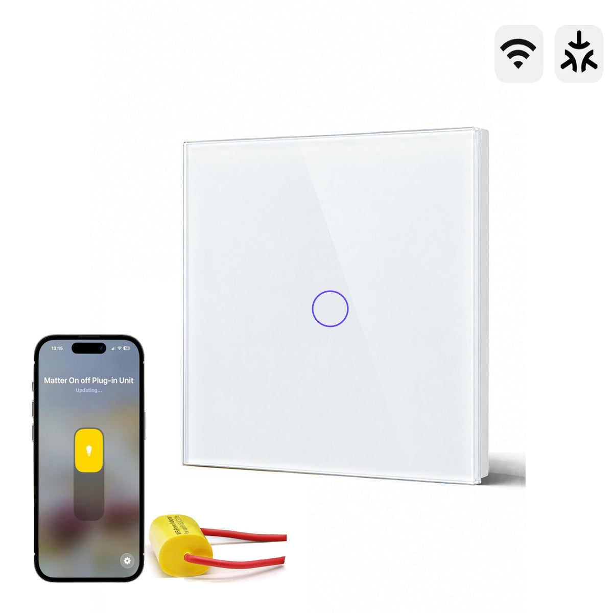 BSEED Melody Smart Matter Wifi Light Switch Electrical Wall Light switches Light Switches Bseedswitch White 1Pcs/Pack 1 Gang