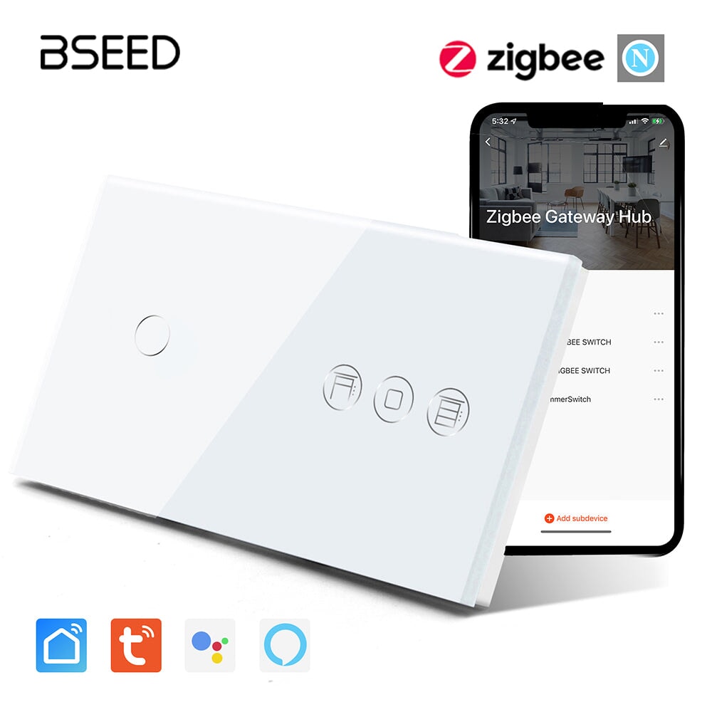 BSEED Zigbee light switch with Shutter Switch Bseedswitch White 1gang 