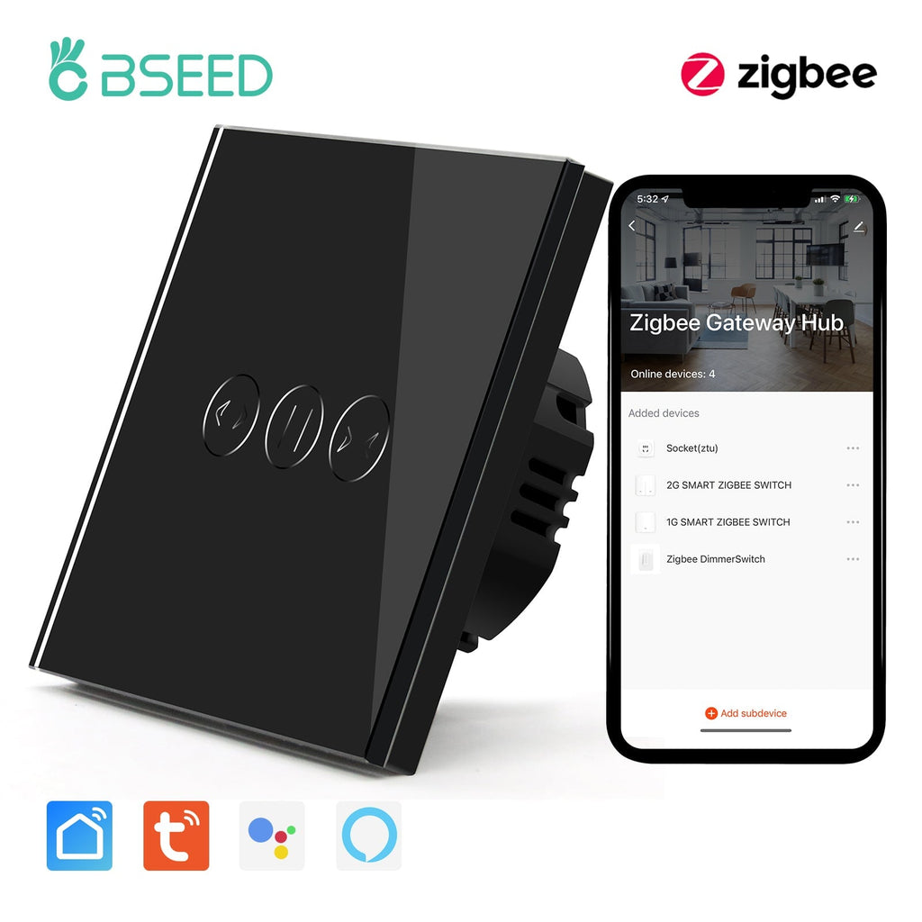 BSEED Zigbee Curtain Touch Switch Smart Wall Switch Tuya – Bseedswitch