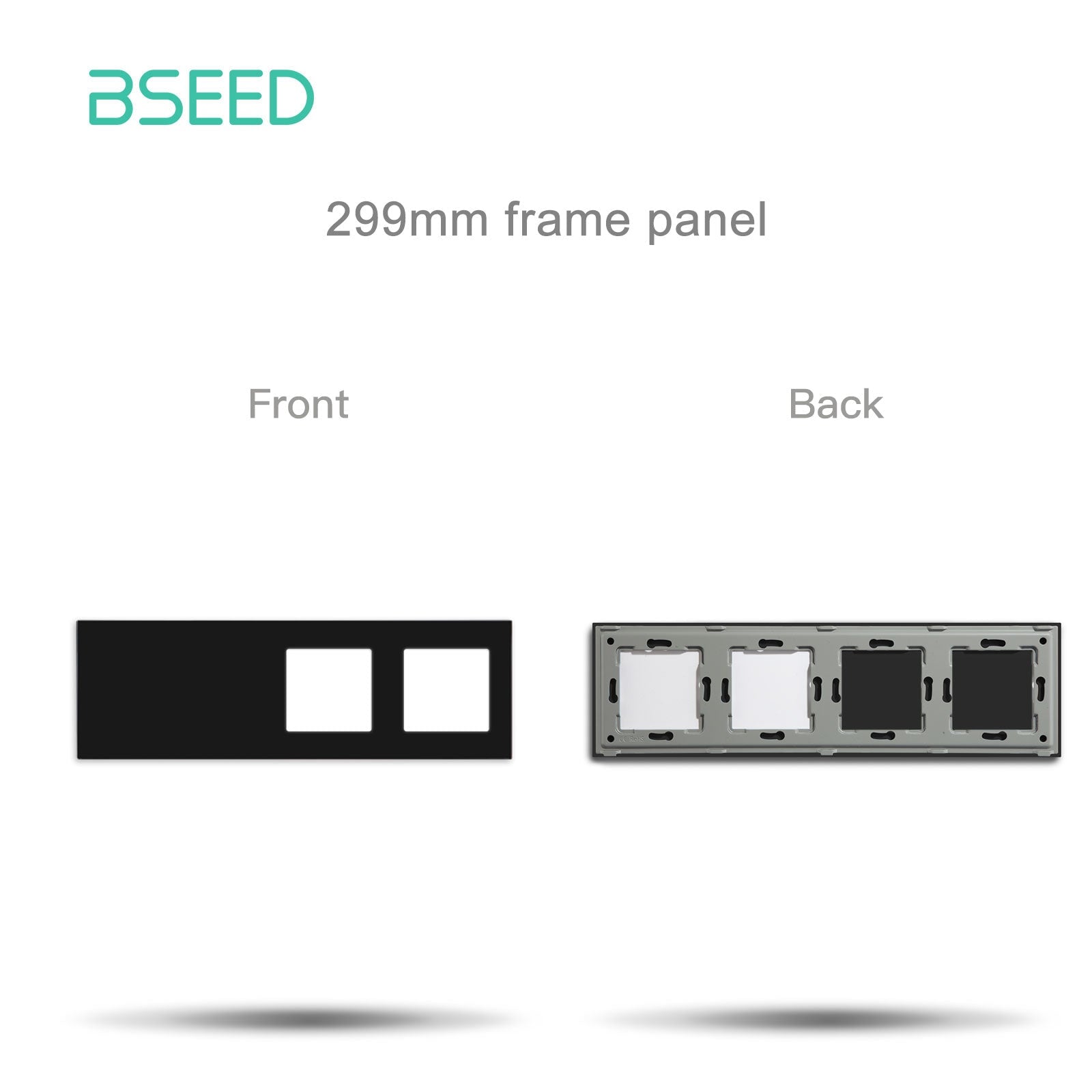 BSEED Crystal Glass Switch & Socket Frame Customizable Wall Plate Bseedswitch Black 299nn icon+icon+2slot 