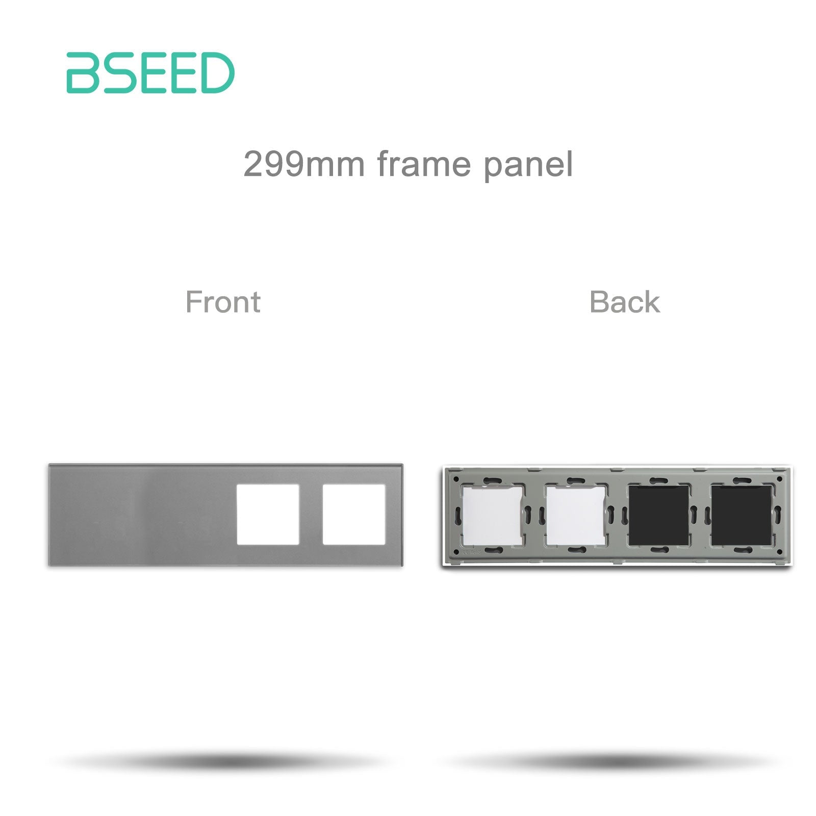 BSEED Crystal Glass Switch & Socket Frame Customizable Wall Plate Bseedswitch Grey 299nn icon+icon+2slot 