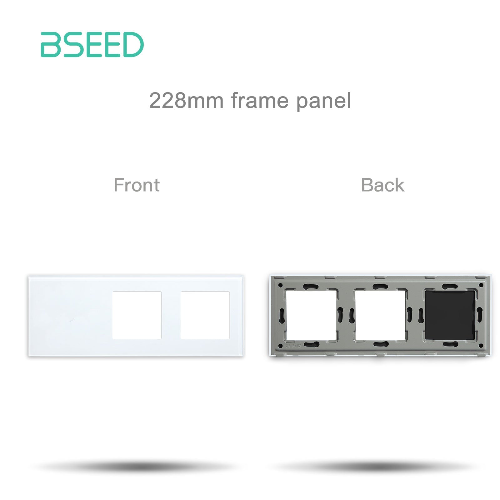 BSEED Crystal Glass Switch & Socket Frame Customizable Wall Plate Bseedswitch White 228mm icon+ 2slot 