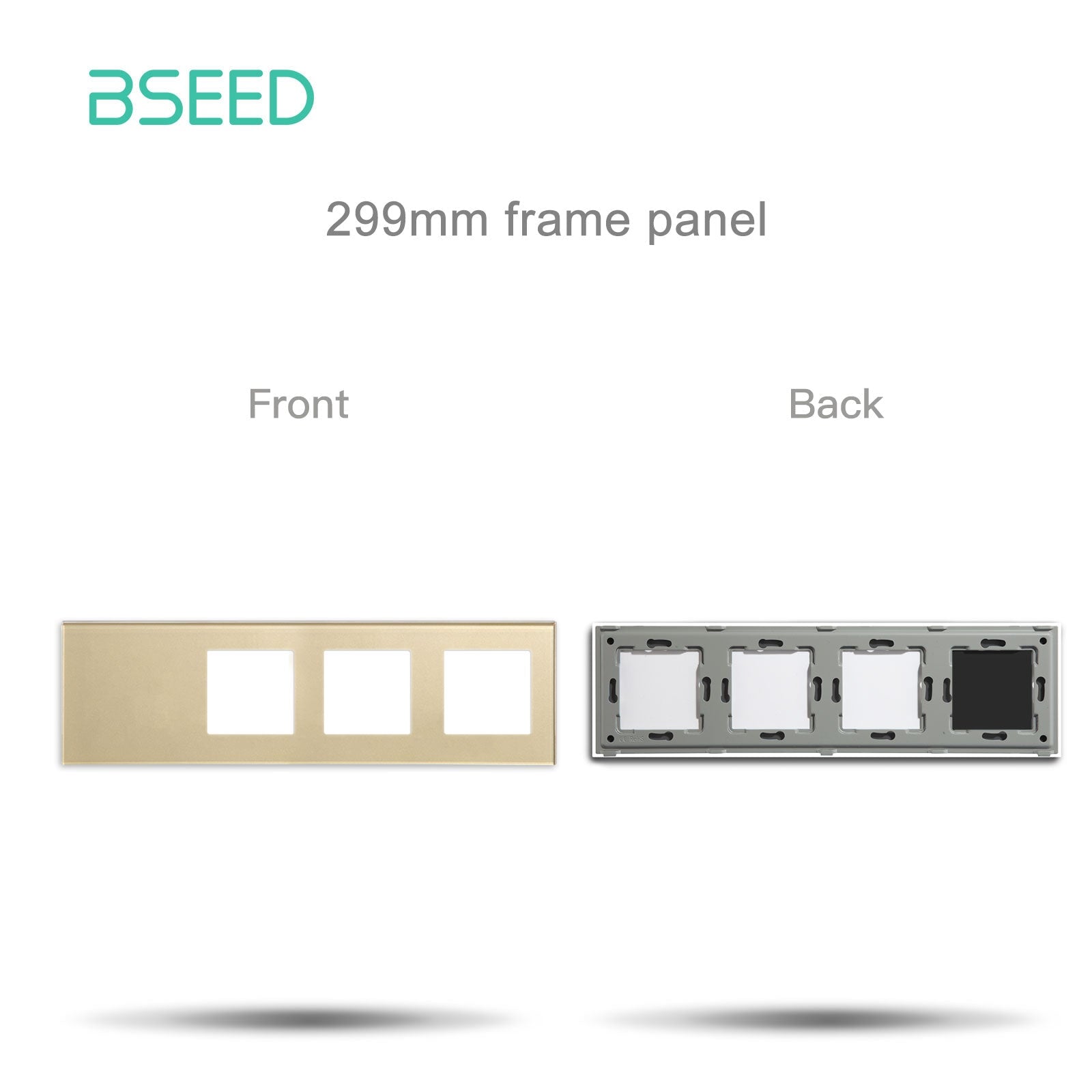 BSEED Crystal Glass Switch & Socket Frame Customizable Wall Plate Bseedswitch Gold 299mm icon+3slot 